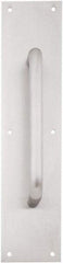 IVES - 16" Long x 4" Wide, Brass Standard Door Pull - Stainless Steel Finish, 8" Grip Length - Exact Tool & Supply