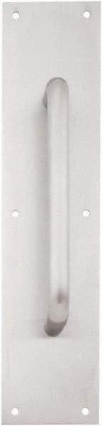 IVES - 15" Long x 3" Wide, Brass Standard Door Pull - Stainless Steel Finish, 6" Grip Length - Exact Tool & Supply