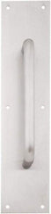 IVES - 15" Long x 3" Wide, Brass Standard Door Pull - Stainless Steel Finish, 6" Grip Length - Exact Tool & Supply