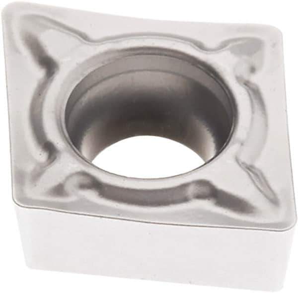 Seco - CCMT21.50 F1 Grade TP3501 Carbide Turning Insert - TiCN/Al2O3 Finish, 80° Diamond, 1/4" Inscr Circle, 3/32" Thick, 0.2mm Corner Radius - Exact Tool & Supply