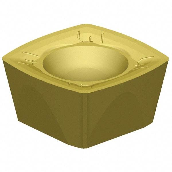 Kennametal - XDPT090408 Grade KCSM40 Carbide Milling Insert - AlTiN/TiN Finish, 3/16" Thick, 3/8" Inscribed Circle, 1/32" Corner Radius - Exact Tool & Supply