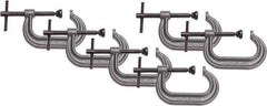 Wilton - Regular-Duty 3" Max Opening, 2-1/2" Throat Depth, Forged Steel Standard C-Clamp - 3,500 Lb Capacity, 0" Min Opening, Deep Throat - Exact Tool & Supply