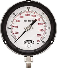 Winters - 4-1/2" Dial, 1/4 Thread, 0-300 Scale Range, Pressure Gauge - Bottom Connection Mount, Accurate to ±0.5% of Scale - Exact Tool & Supply