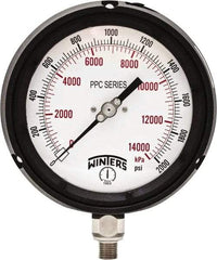 Winters - 4-1/2" Dial, 1/4 Thread, 0-2,000 Scale Range, Pressure Gauge - Bottom Connection Mount, Accurate to ±0.5% of Scale - Exact Tool & Supply