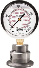 Winters - 2-1/2" Dial, 1/4 Thread, 0-200 Scale Range, Pressure Gauge - Bottom Connection Mount, Accurate to 1.5% of Scale - Exact Tool & Supply