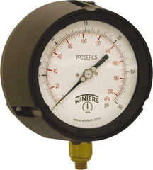 Winters - 4-1/2" Dial, 1/4 Thread, 0-30 Scale Range, Pressure Gauge - Bottom Connection Mount, Accurate to ±0.5% of Scale - Exact Tool & Supply