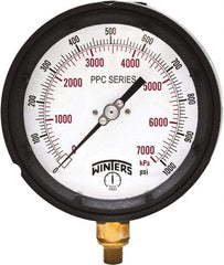 Winters - 4-1/2" Dial, 1/4 Thread, 0-1,000 Scale Range, Pressure Gauge - Bottom Connection Mount, Accurate to ±0.5% of Scale - Exact Tool & Supply