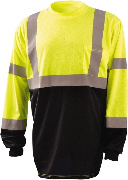 OccuNomix - Size 2XL Hi-Viz Yellow & Black High Visibility Long Sleeve T-Shirt - Exact Tool & Supply