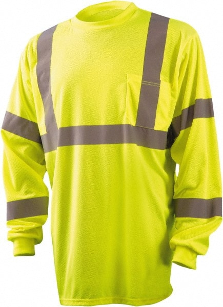 OccuNomix - Size 4XL Hi-Viz Yellow High Visibility Long Sleeve T-Shirt - Exact Tool & Supply