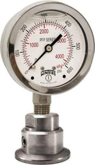 Winters - 2-1/2" Dial, 1/4 Thread, 0-30 Scale Range, Pressure Gauge - Bottom Connection Mount, Accurate to 1.5% of Scale - Exact Tool & Supply