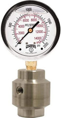 Winters - 4" Dial, 1/4 Thread, 0-600 Scale Range, Pressure Gauge - Bottom Connection Mount, Accurate to 1.5% of Scale - Exact Tool & Supply