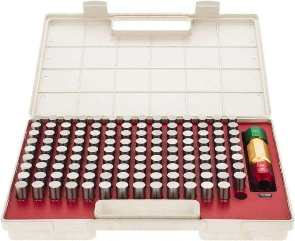SPI - 125 Piece, 16.5-18.98mm Diameter Plug and Pin Gage Set - Minus 0.005mm Tolerance, Class ZZ - Exact Tool & Supply