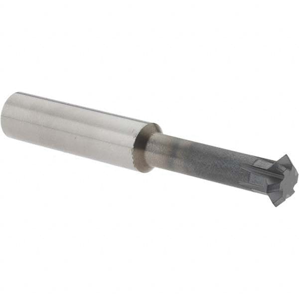Accupro - 3/8° 3/8" Cut Diam, 1/8" Cut Width, 3/8" Shank, Solid Carbide Double-Angle Cutter - Exact Tool & Supply