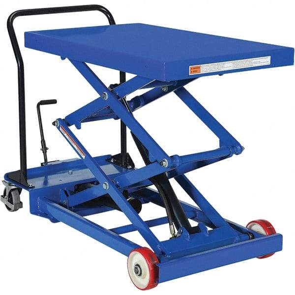 Vestil - 1,000 Lb Capacity Hydraulic Scissor Lift - 11" to 61" Lift Height, 24" Platform Length x 40" Platform Width - Exact Tool & Supply