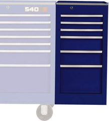 Proto - 6 Drawer Blue Side Cabinet - 15" Wide x 29" High x 18" Deep, Use with Vinyl Top, Drawer Liners - Exact Tool & Supply