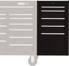 Proto - 5 Drawer Black Side Cabinet - 19" Wide x 34" High x 25" Deep, Use with Proto Roller Cabinet - Exact Tool & Supply