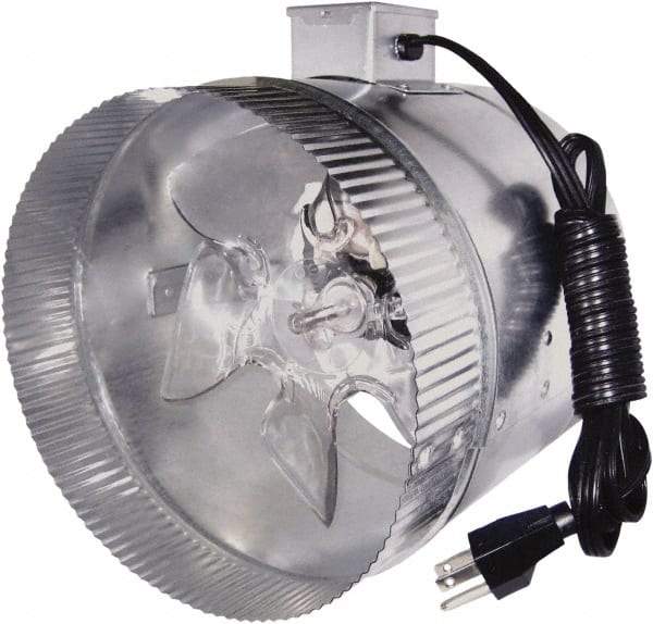 Suncourt - 8" Diam, 0.45 Amp, 120 Volt Duct Fan - 210 CFM, Single Speed - Exact Tool & Supply