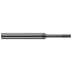 Harvey Tool - Square End Mills; Mill Diameter (Decimal Inch): 0.0400 ; Length of Cut (Decimal Inch): 0.1200 ; Material: Solid Carbide ; Finish/Coating: AlTiN Nano ; Shank Diameter (Inch): 1/8 ; Single or Double End: Single - Exact Tool & Supply
