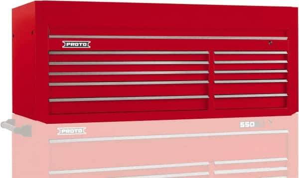 Proto - 10 Drawer Top Tool Chest - 66" Wide x 27" Deep x 27" High, Steel, Red - Exact Tool & Supply