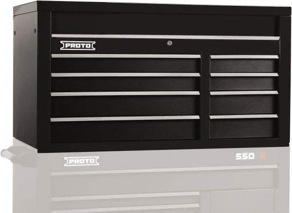 Proto - 8 Drawer Top Tool Chest - 50" Wide x 25-1/4" Deep x 27" High, Steel, Black - Exact Tool & Supply