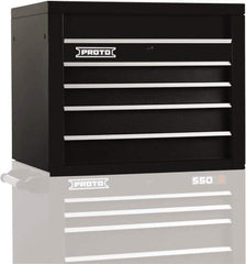 Proto - 4 Drawer Top Tool Chest - 34" Wide x 25-1/4" Deep x 27" High, Steel, Black - Exact Tool & Supply