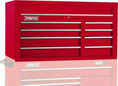 Proto - 8 Drawer Top Tool Chest - 50" Wide x 25-1/4" Deep x 27" High, Steel, Red - Exact Tool & Supply