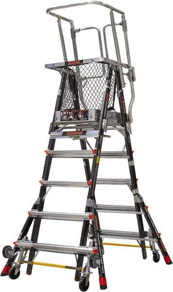 Little Giant Ladder - 4 Steps, 7' 9"' High, Type IAA Rating, Fiberglass Step Ladder - 375 Lb Load Capacity, 114" Base Width - Exact Tool & Supply