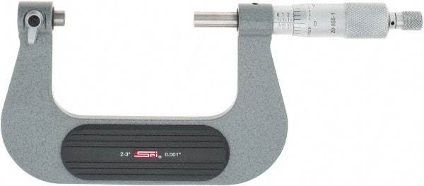 SPI - 2 to 3" Range, Mechanical Screw Thread Micrometer - Ratchet Stop Thimble, 0.001" Graduation, +/-0.0002" Accuracy - Exact Tool & Supply