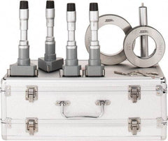 SPI - 4 Piece, 2 to 4", Chrome Plated Coated, Mechanical Inside Micrometer Set - 0.0002" Graduation, 6" Extension Rod Length, (2) Setting Rings Included - Exact Tool & Supply