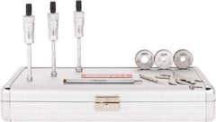 SPI - 3 Piece, 0.275 to 1/2", Chrome Plated Coated, Mechanical Inside Micrometer Set - 0.0001" Graduation, 4" Extension Rod Length, (3) Setting Rings Included - Exact Tool & Supply