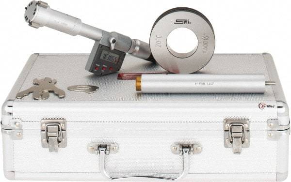 SPI - 1.6 to 2", 3.82" Gage Depth, Mechanical Inside Hole Micrometer - 0.0002" Graduation, 0.0002" Accuracy, Ratchet Stop Thimble - Exact Tool & Supply