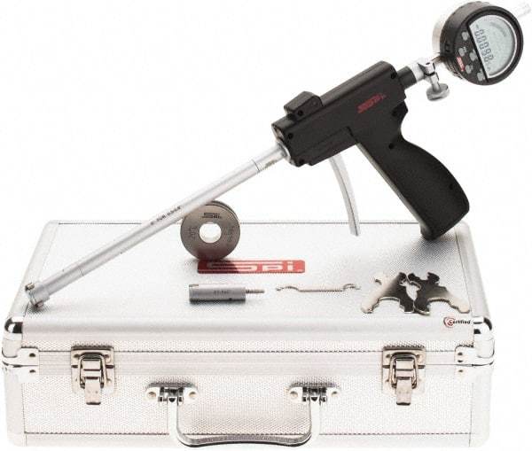 SPI - 0.5 to 0.8", 2.6" Deep, Pistol Grip Electronic Bore Gage Set - Up to 0.00016" Accuracy, 0.0001" Resolution, Includes Indicator - Exact Tool & Supply