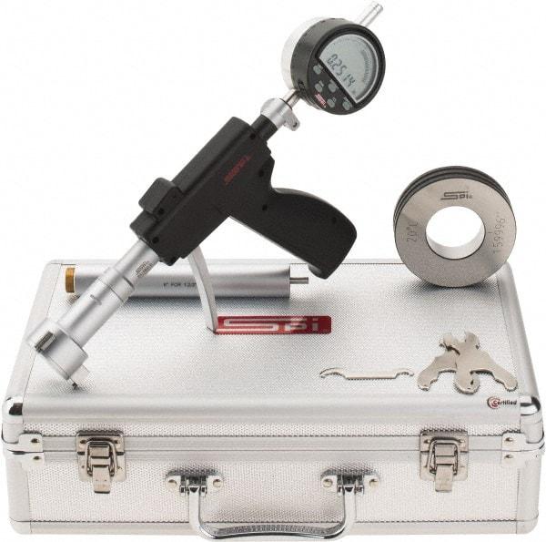 SPI - 1.6 to 2", 3.88" Deep, Pistol Grip Electronic Bore Gage - Up to 0.0002" Accuracy, 0.0001" Resolution, Includes Indicator - Exact Tool & Supply