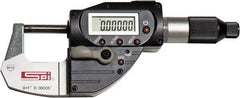 SPI - 0 to 1" Range, 0.00005" Resolution, IP65 Electronic Outside Micrometer - 0.00015" Accuracy, CR2032 Battery - Exact Tool & Supply
