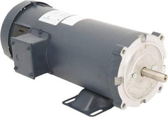 Leeson - 1-1/2 Max hp, 2,500 Max RPM, DC Electric AC DC Motor - 230 V Input, S56C Frame, C-Face with Base Mount, TEFC Enclosure - Exact Tool & Supply