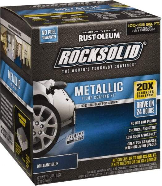 Rust-Oleum - 70 oz Gloss Blue Floor Coating - Low Odor - Exact Tool & Supply