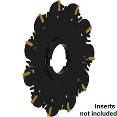 Kennametal - Arbor Connection, 0.134" Cutting Width, 32.2mm Depth of Cut, 100mm Cutter Diam, 22mm Hole Diam, 5 Tooth Indexable Slotting Cutter - 22mm Shank Diam, FDA Toolholder, XCP34... Insert, Neutral Cutting Direction - Exact Tool & Supply