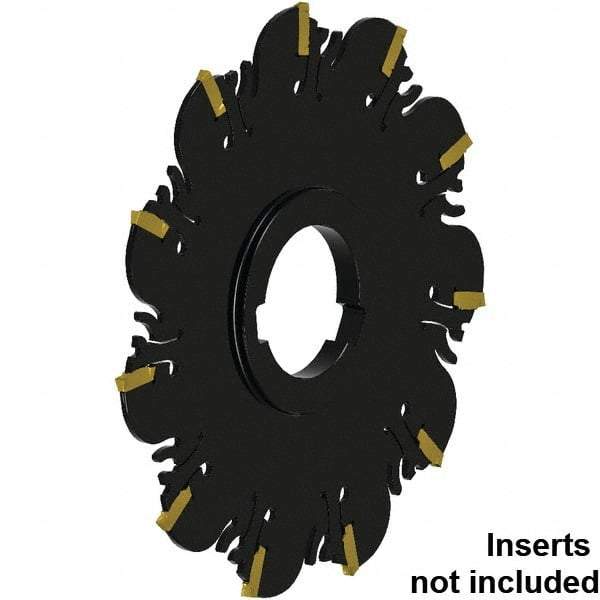 Kennametal - Arbor Connection, 1/12" Cutting Width, 29.36mm Depth of Cut, 4" Cutter Diam, 1" Hole DIam, 7 Tooth Indexable Slotting Cutter - 1" Shank Diam, FDA Toolholder, XCP21... Insert, Neutral Cutting Direction - Exact Tool & Supply
