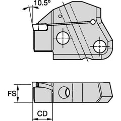 Kennametal - Left Hand Cut Indexable Grooving Cartridge - EG0400M04P04 Insert Style - Exact Tool & Supply