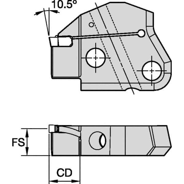 Kennametal - Left Hand Cut Indexable Grooving Cartridge - EG0500M05P04 Insert Style - Exact Tool & Supply
