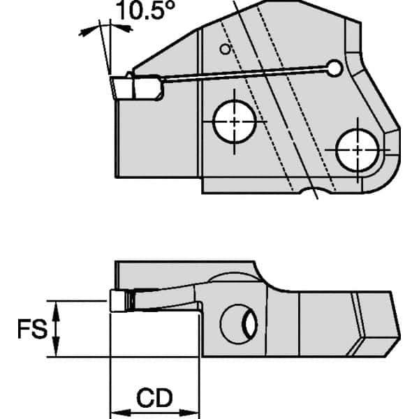 Kennametal - Left Hand Cut Indexable Grooving Cartridge - EG0400M04P04 Insert Style - Exact Tool & Supply