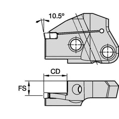 Kennametal - Right Hand Cut Indexable Grooving Cartridge - EG0400M04P04 Insert Style - Exact Tool & Supply