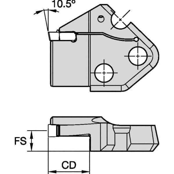 Kennametal - Left Hand Cut Indexable Grooving Cartridge - EG0600M06P04 Insert Style - Exact Tool & Supply