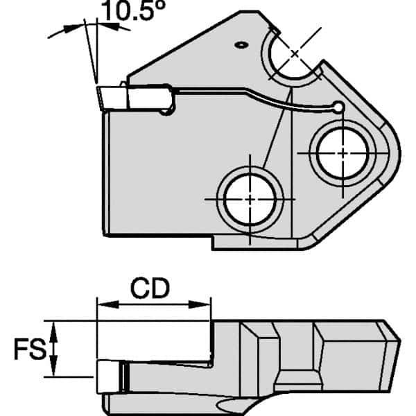 Kennametal - Right Hand Cut Indexable Grooving Cartridge - EG0600M06P04 Insert Style - Exact Tool & Supply