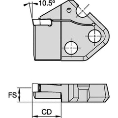 Kennametal - Left Hand Cut Indexable Grooving Cartridge - EG0600M06P04 Insert Style - Exact Tool & Supply