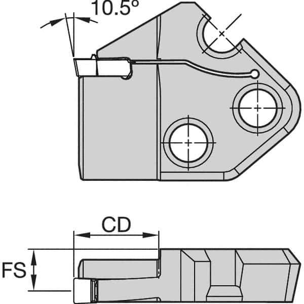 Kennametal - Right Hand Cut Indexable Grooving Cartridge - EG0600M06P04 Insert Style - Exact Tool & Supply