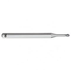 .5mm Dia. - 45mm OAL - Solid Carbide - Ball End HP End Mill-2 FL - Exact Tool & Supply