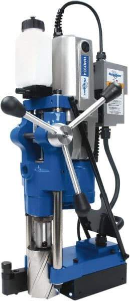 Hougen - 3/4" Chuck, 4" Travel, Portable Magnetic Drill Press - 70, 120, 200 & 332 RPM, 13 Amps, 1553 Watts, 115 Volts, 2' Cord Length - Exact Tool & Supply