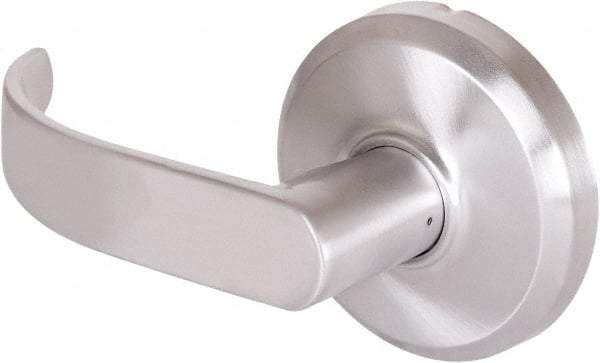 Stanley - Grade 2 Dummy Lever Lockset for 1-3/8 to 2" Thick Doors - 2-3/4" Back Set, Keyless Cylinder, Brass Alloy, Chrome Finish - Exact Tool & Supply