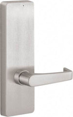 Stanley - 10" OAL Reversible Unrated Flatbar - 32 to 36" Door Width, Satin Stainless Steel Finish, Grade 1, 2100 Series - Exact Tool & Supply